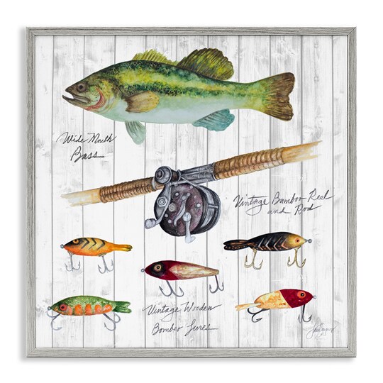 Stupell Industries Fishing Lure Diagram Framed Giclee Wall Art Design by Janice Gaynor, Size: 12 in x 12 in, Model: Gray Framed | Michaels Stupell Industries Fishing Lure Diagram Framed Giclee Wall Art Design by Janice Gaynor, Size: 12 in x 12 in, Model: Gray Framed | Michaels